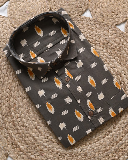 Abstract Print Cotton Shirt