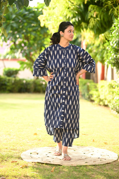 Blue Ikkat Cotton Set