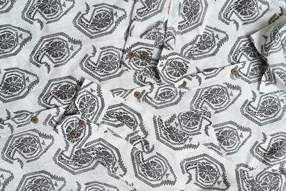 Paisley White Cotton Shirt