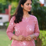 Pink Cotton Short Kurti