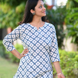 Azure Cotton Short Kurti