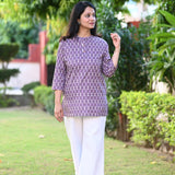 Lavender Color Short Kurti