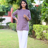 Lavender Color Short Kurti