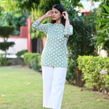 Green Polka Dot Short Kurti