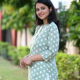 Green Polka Dot Short Kurti