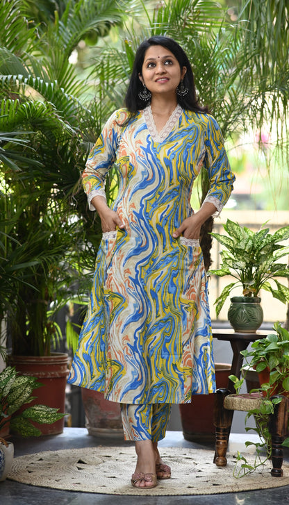 Dhara Cotton Kurta Pant Set