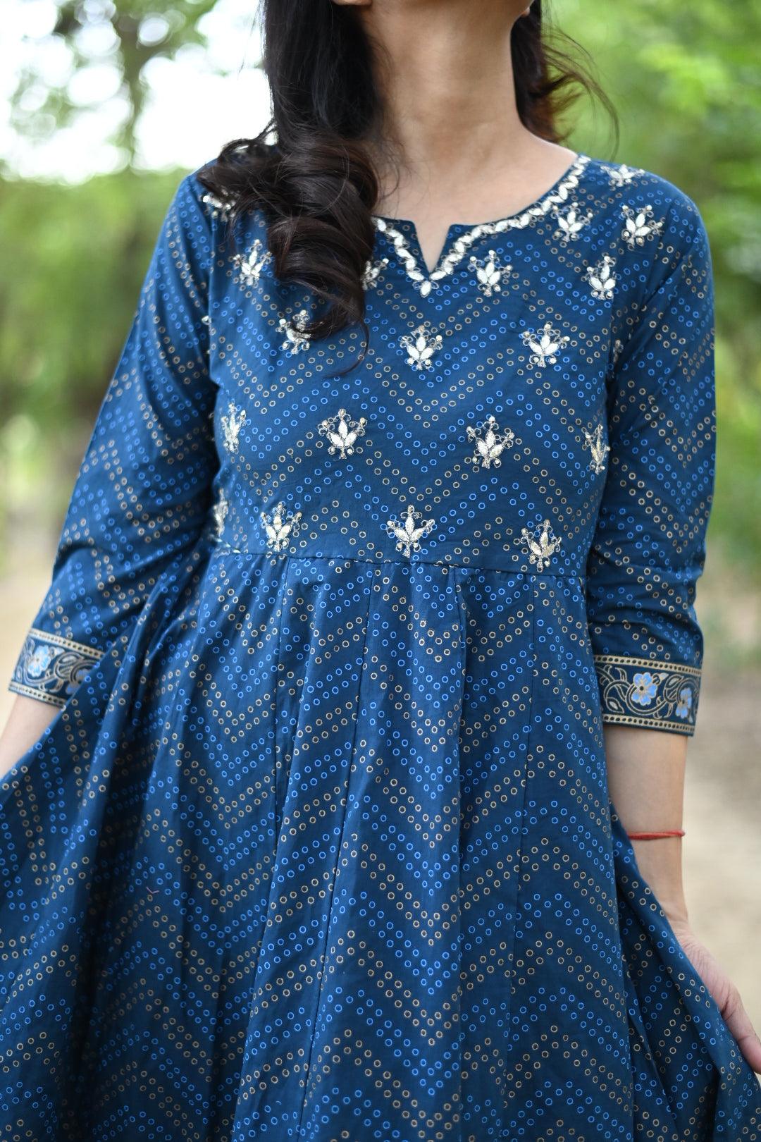 Pure Cotton Bandhani Gown
