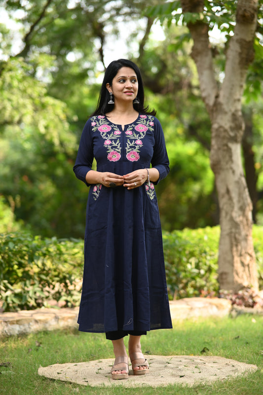 Kessa Blue Kurta Pant Set