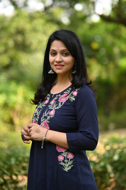 Kessa Blue Kurta Pant Set
