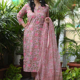Naysha Cotton Handblock Suit Set