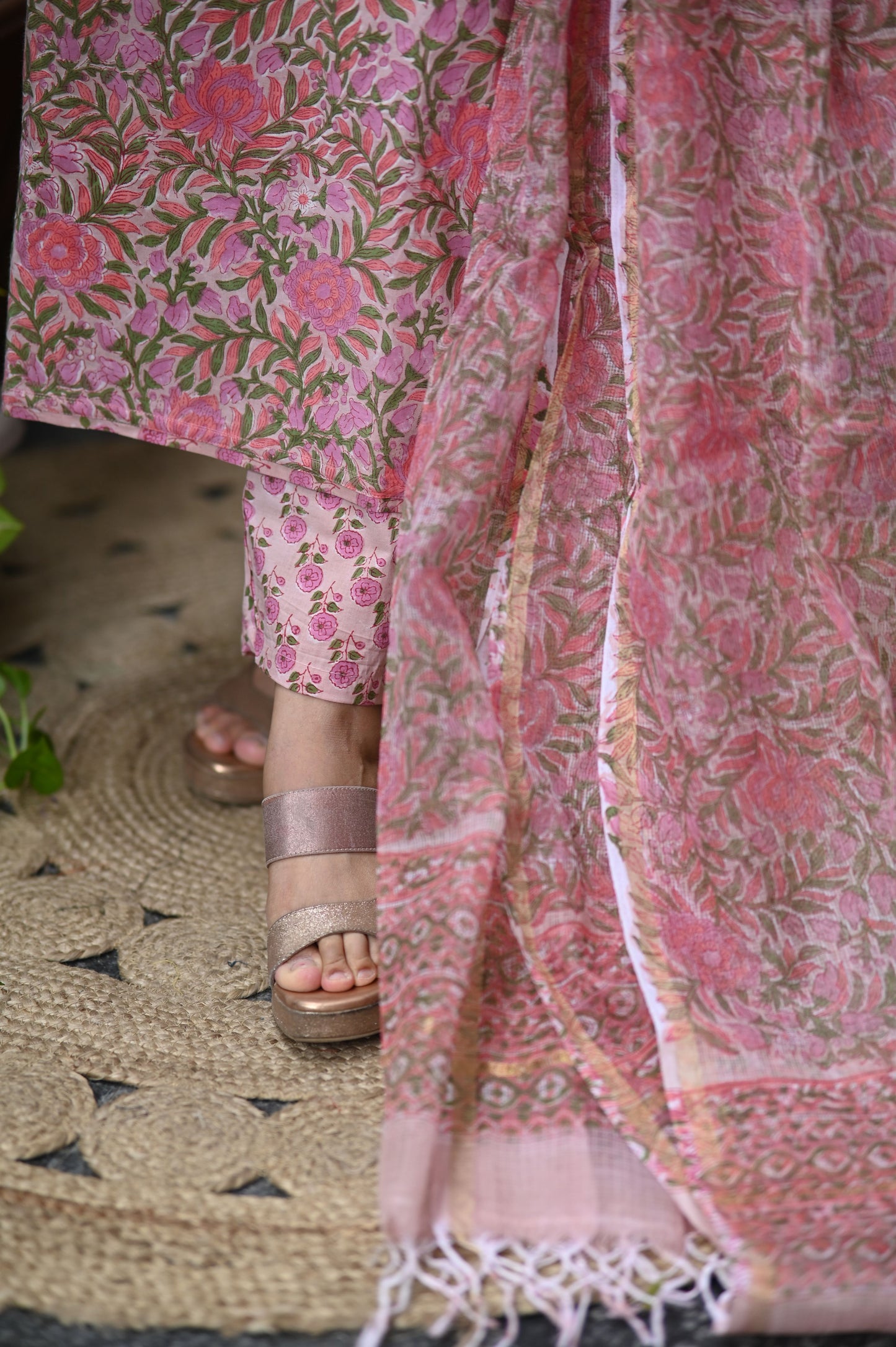 Naysha Cotton Handblock Suit Set