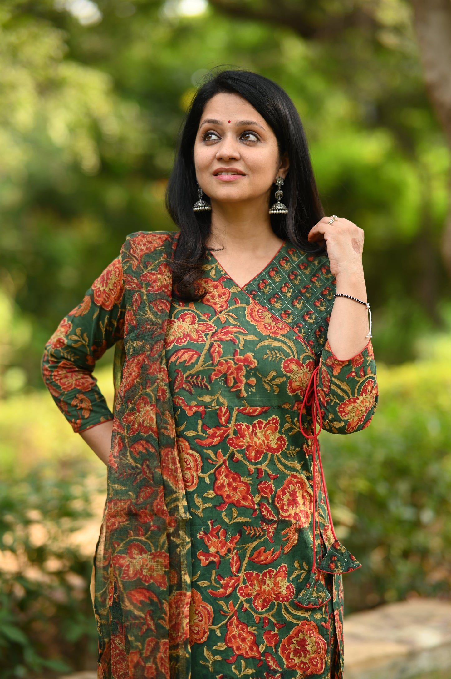 Mastaani A-Line Handblock Cotton Suit Set