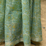 Block Printed Chanderi Silk Gown