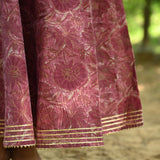 Block Printed Chanderi Silk Gown