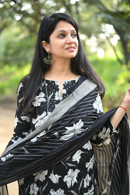 Kanika Flower Cotton Suit Set
