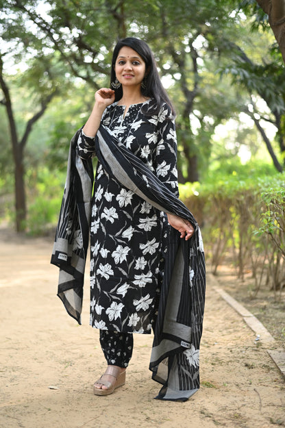 Kanika Flower Cotton Suit Set