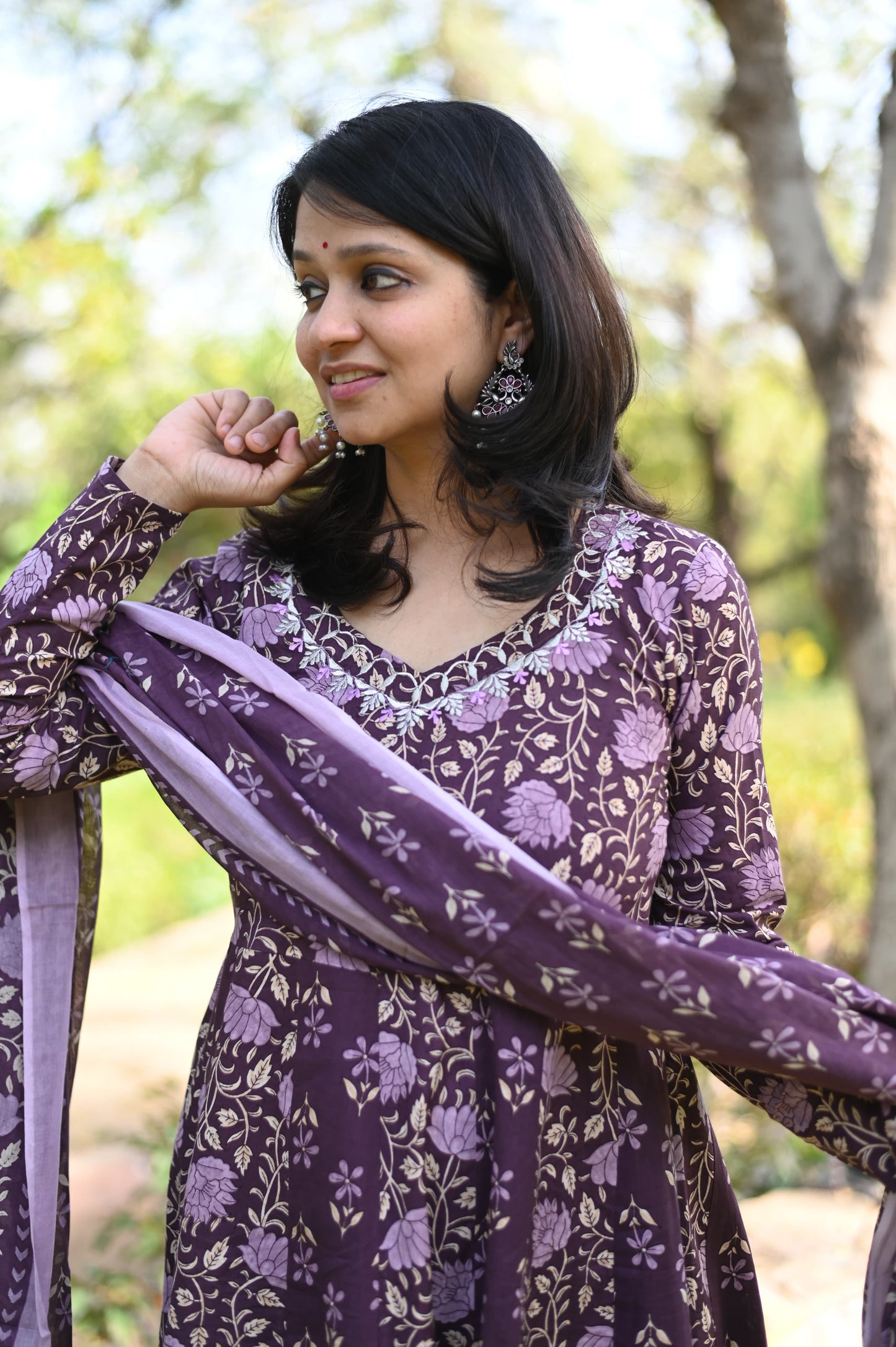 Aafreen Double Print Hand Block Suit Set