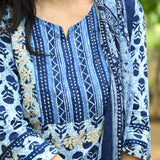 Blue Bagru Suit Set