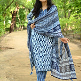 Blue Bagru Suit Set