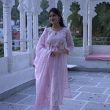 Pink Designer Embroidered Suit Set