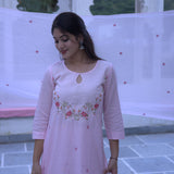 Pink Designer Embroidered Suit Set