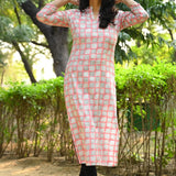 Two Tone Gold Print Capsule Rayon Kurti