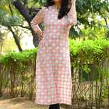 Two Tone Gold Print Capsule Rayon Kurti