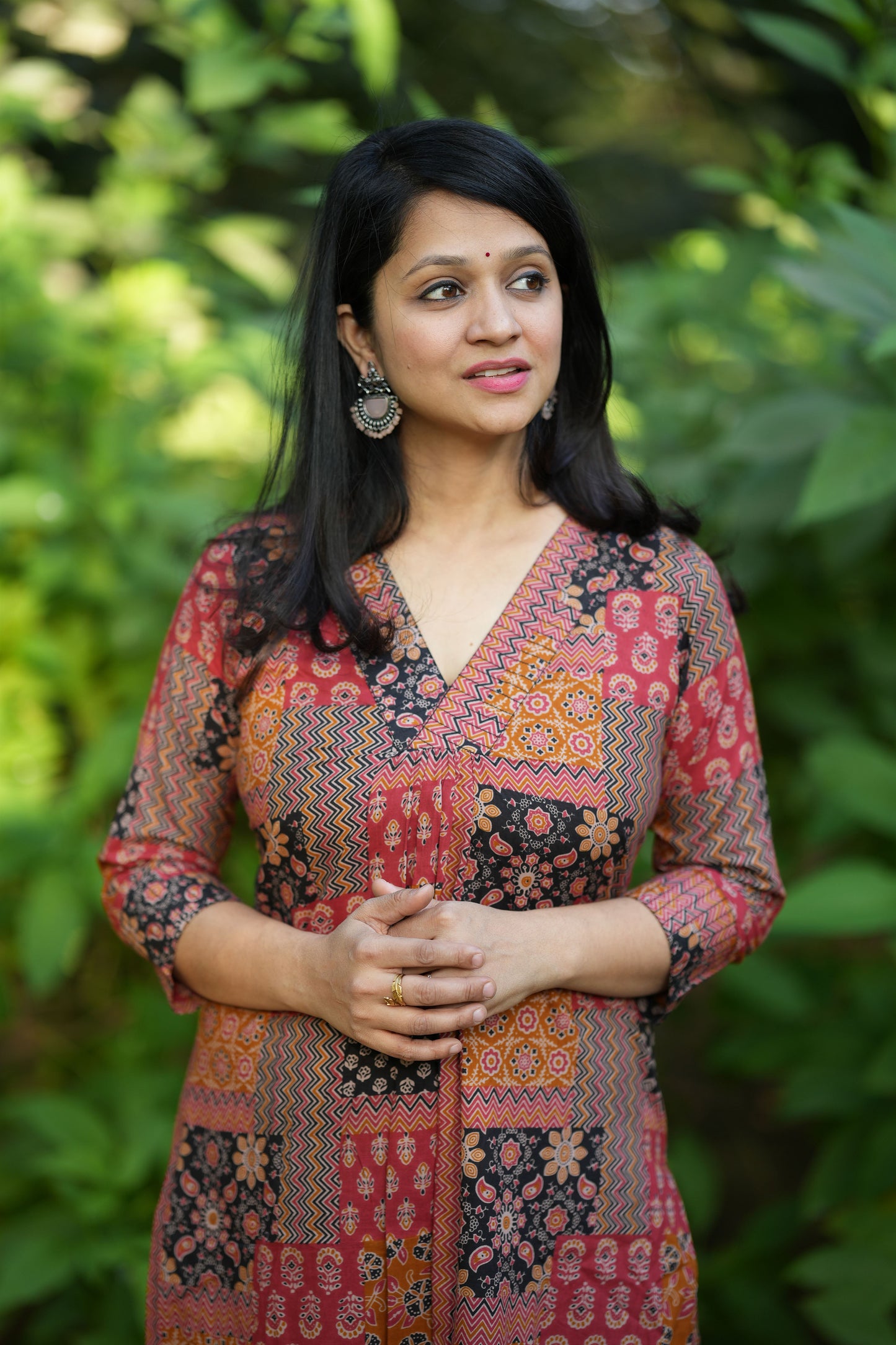 Mustard Ajrakh Cotton Kurta pant Set