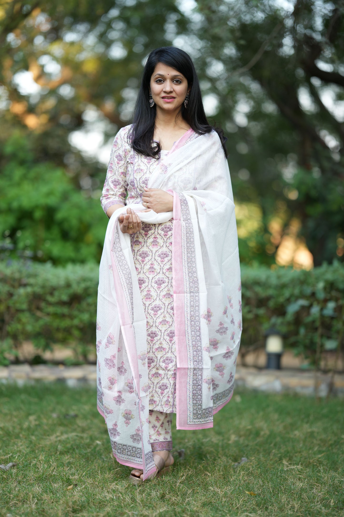 Kimaya Purple Cotton Suit Set