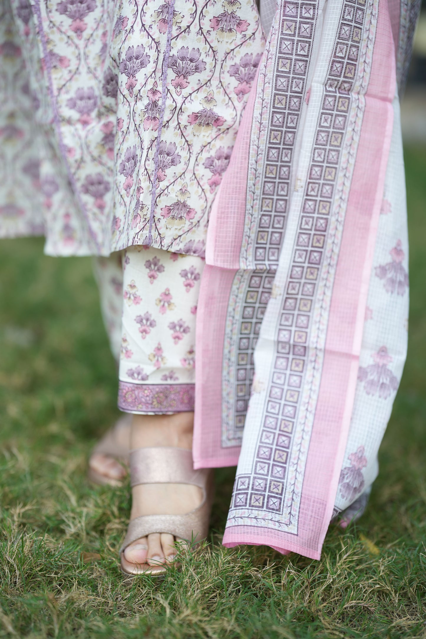Kimaya Purple Cotton Suit Set