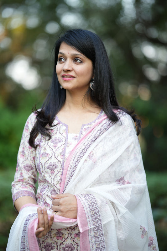 Kimaya Purple Cotton Suit Set