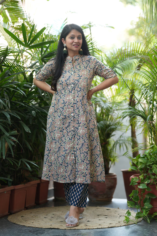 Abha A-Line Cotton Kurta Pant set