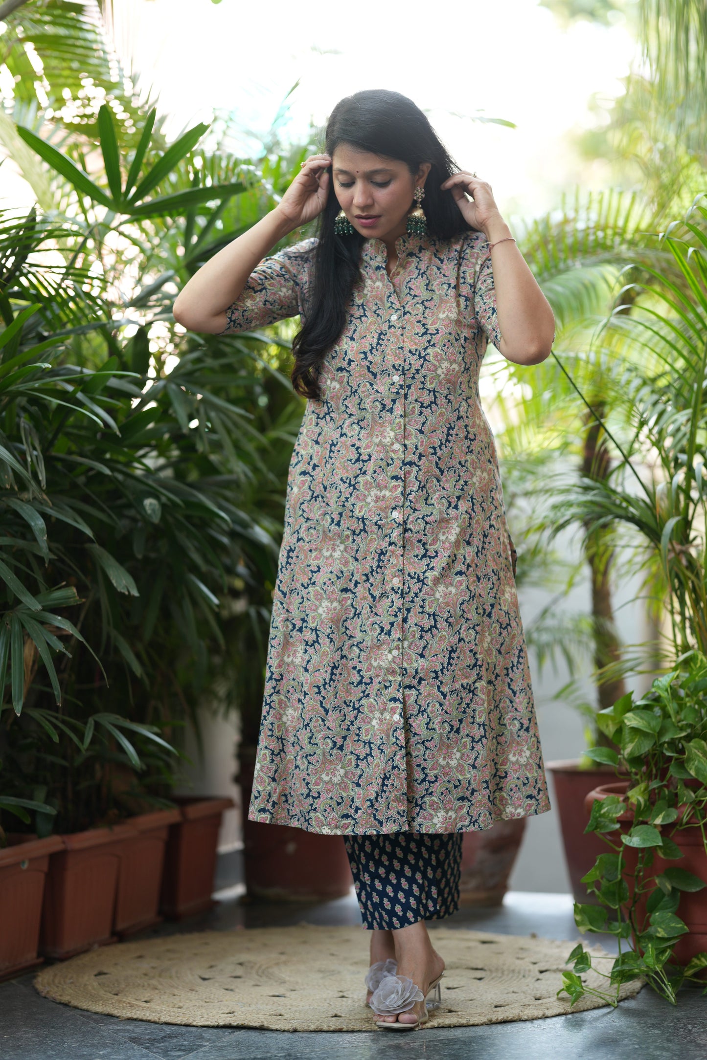 Abha A-Line Cotton Kurta Pant set