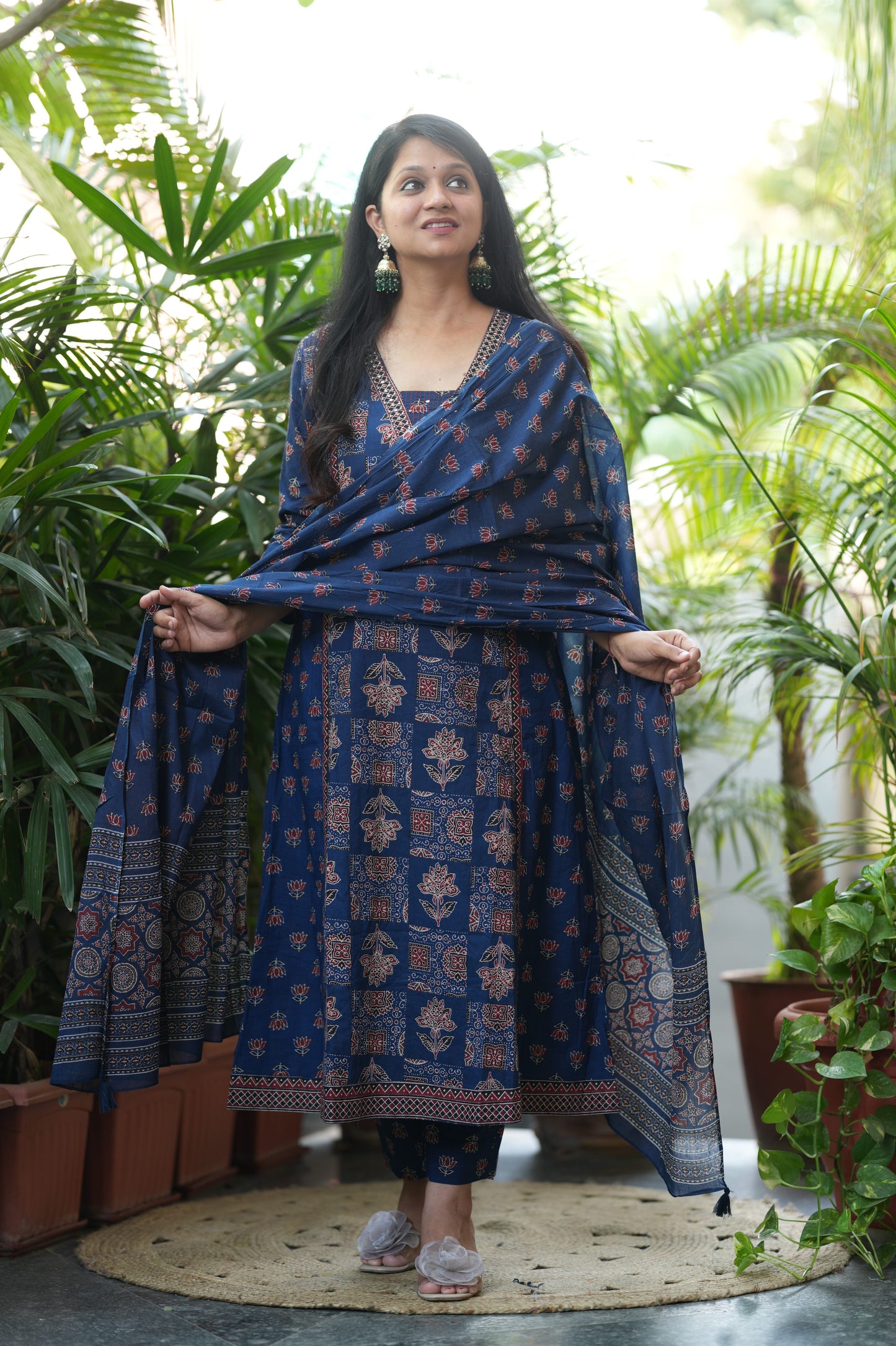 Vedaa Blue Cotton Suit Set