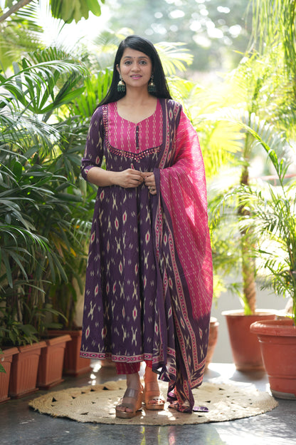 Anvika Cotton Anarkali Suit Set