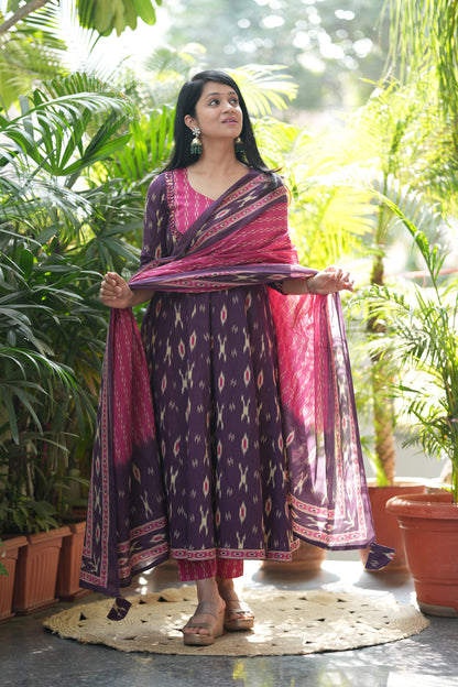 Anvika Cotton Anarkali Suit Set