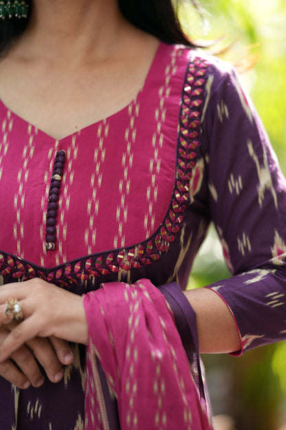 Anvika Cotton Anarkali Suit Set