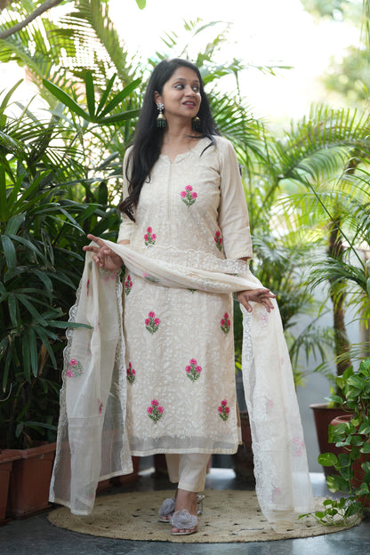 Ivory Signature Kota Doria Suit Set