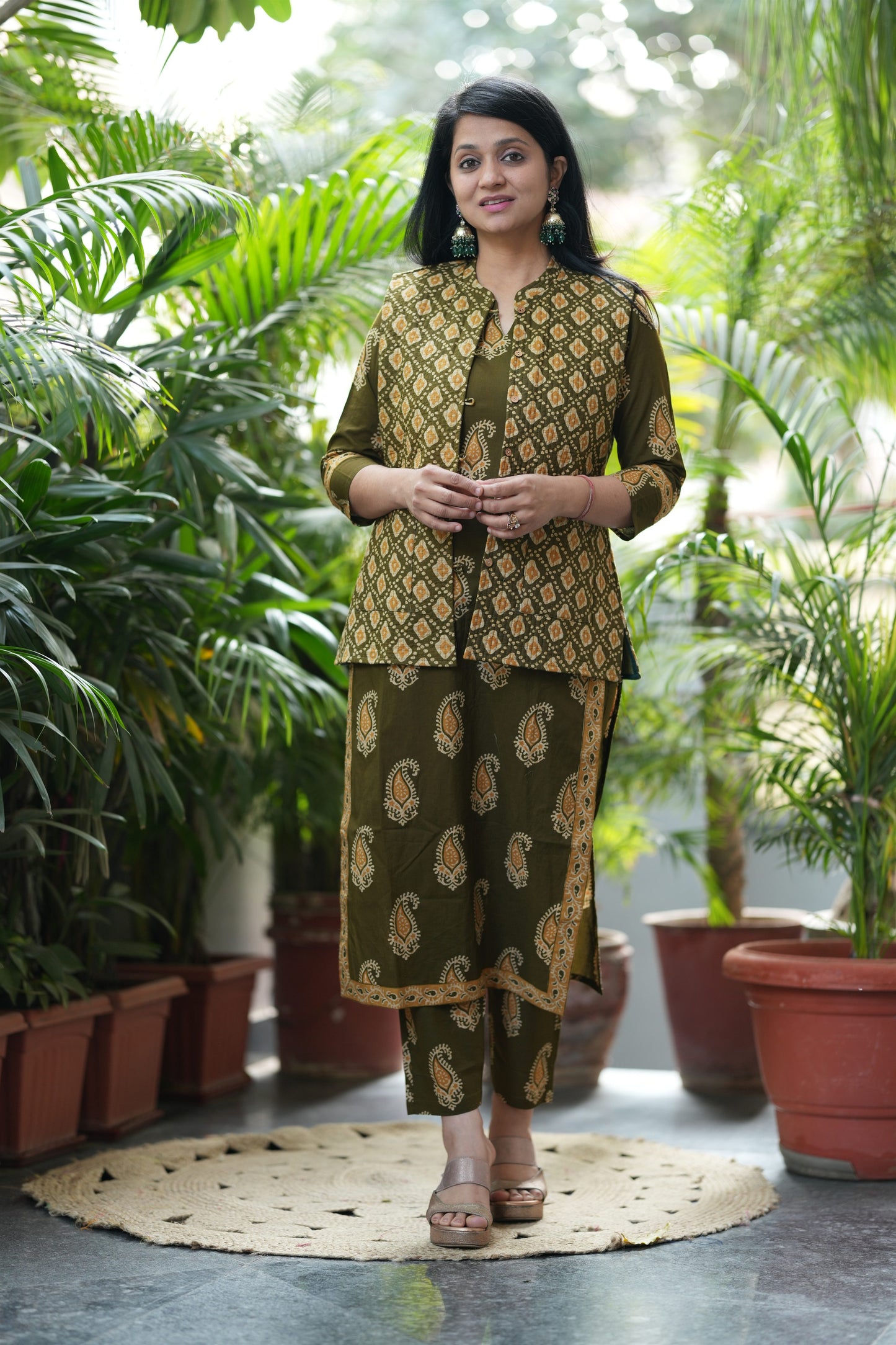 Henna Kurta Pant with Jacket Set