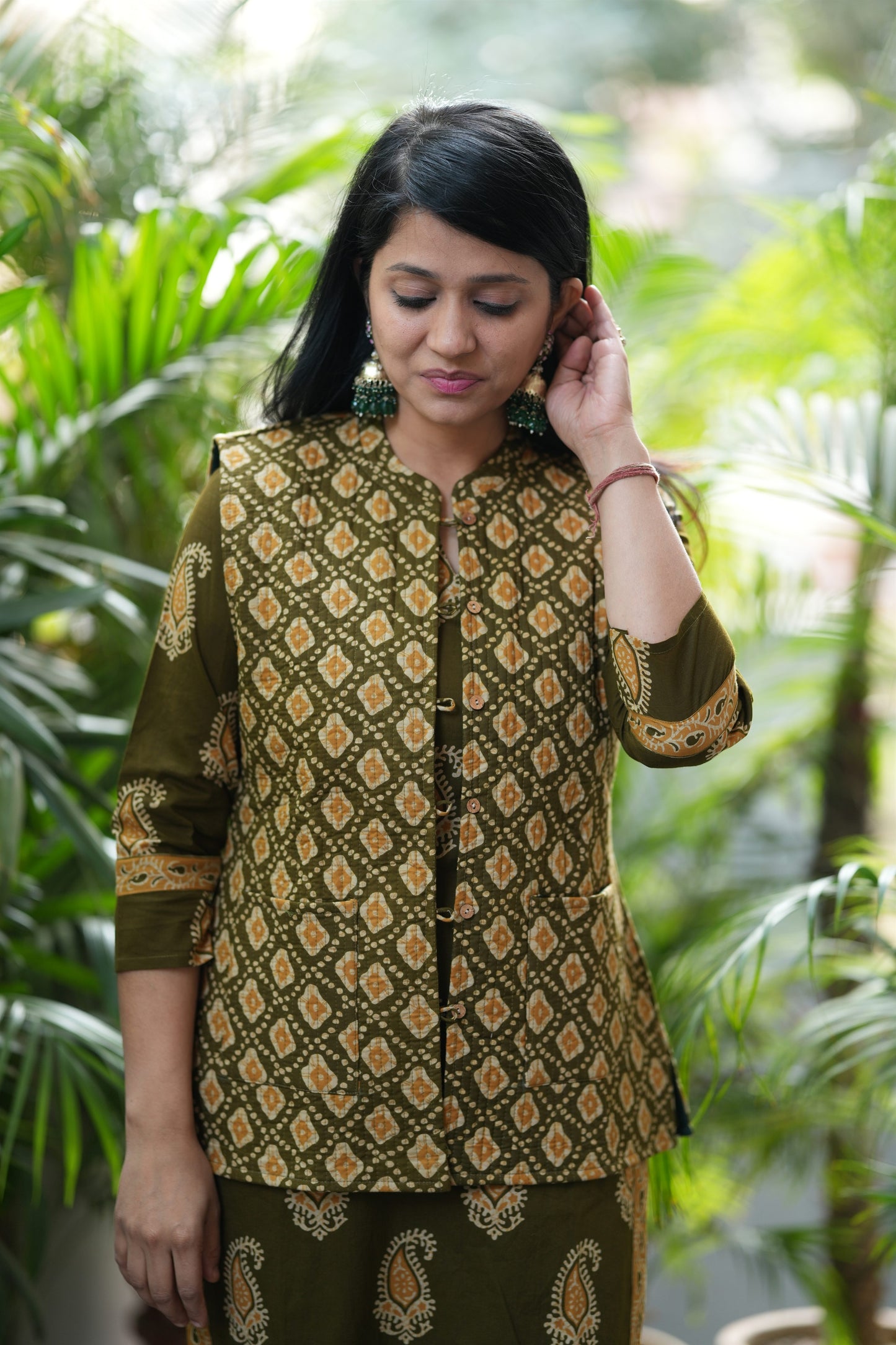 Henna Kurta Pant with Jacket Set