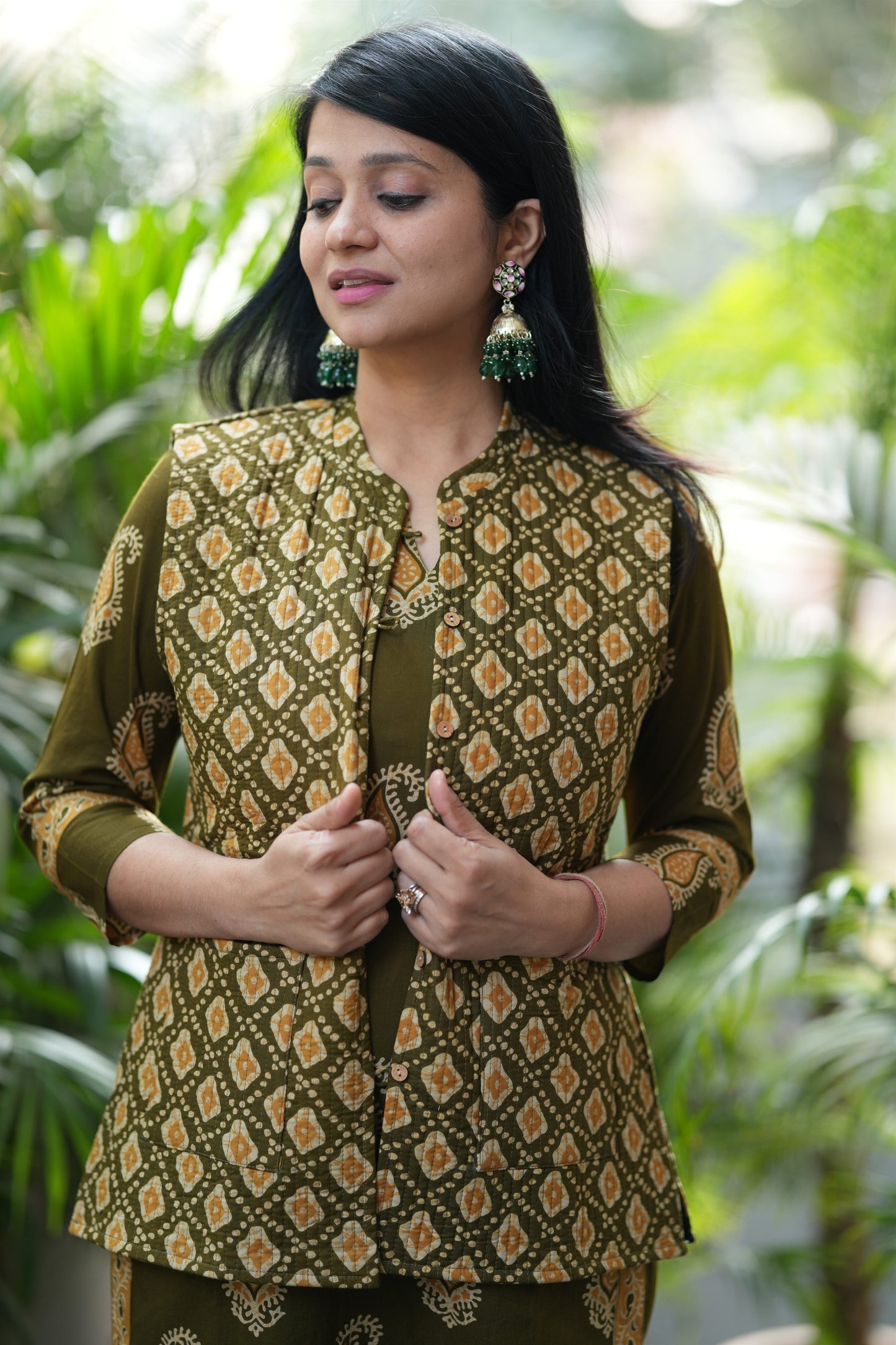 Henna Kurta Pant with Jacket Set