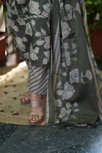 Meher Green Cotton Suit Set