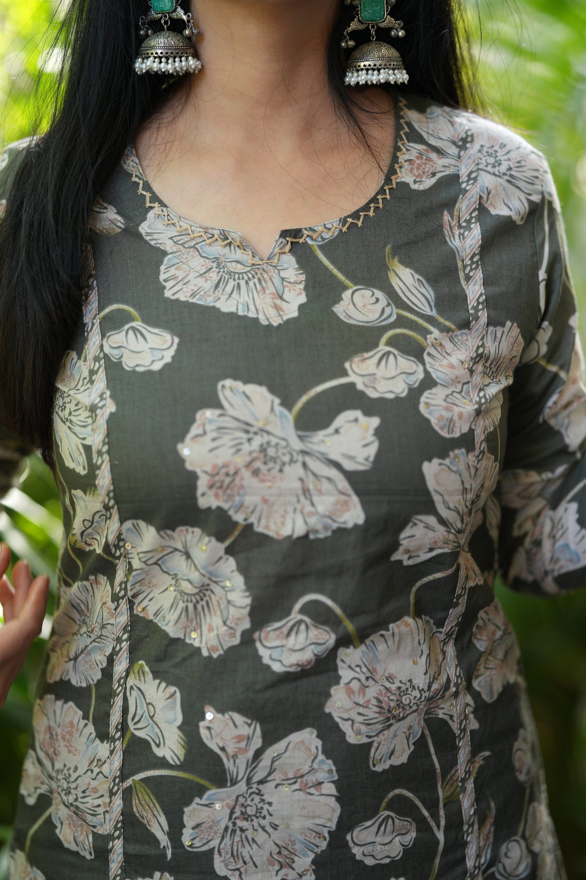 Meher Green Cotton Suit Set