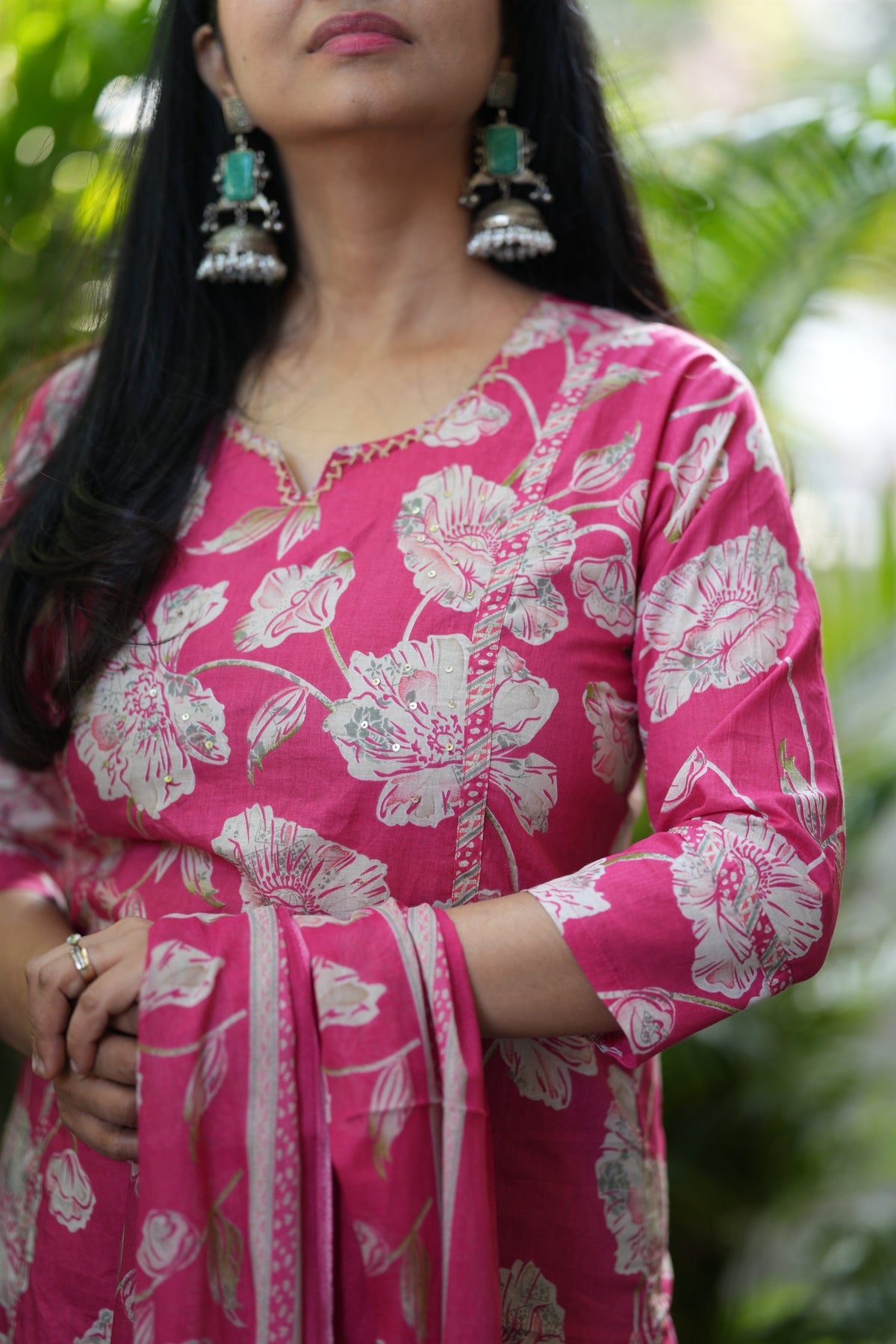 Meher Pink Cotton Suit Set
