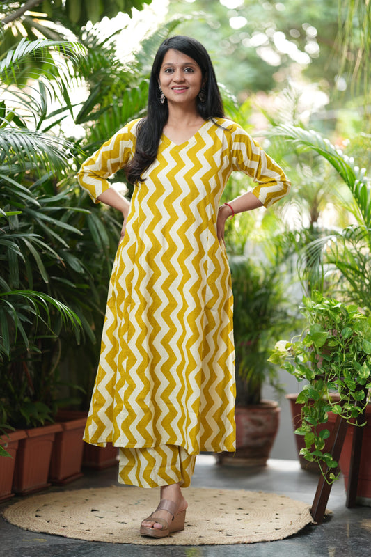 Mustard A-Line Cotton Co-ord Set