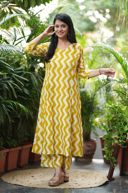 Mustard A-Line Cotton Co-ord Set