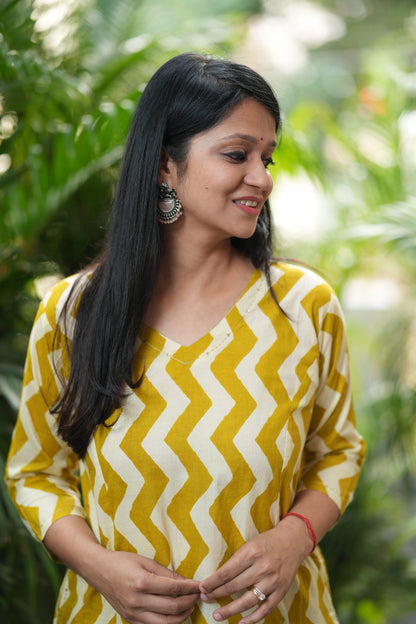 Mustard A-Line Cotton Co-ord Set