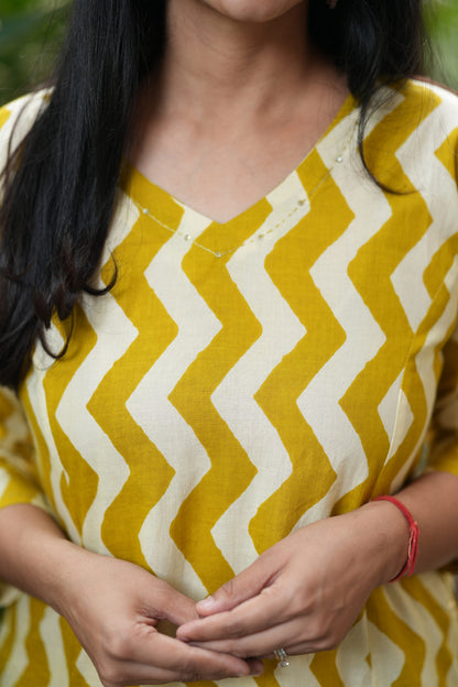 Mustard A-Line Cotton Co-ord Set