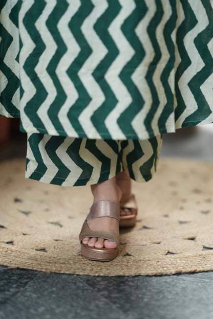 Bottle Green A-Line Cotton Co-ord Set