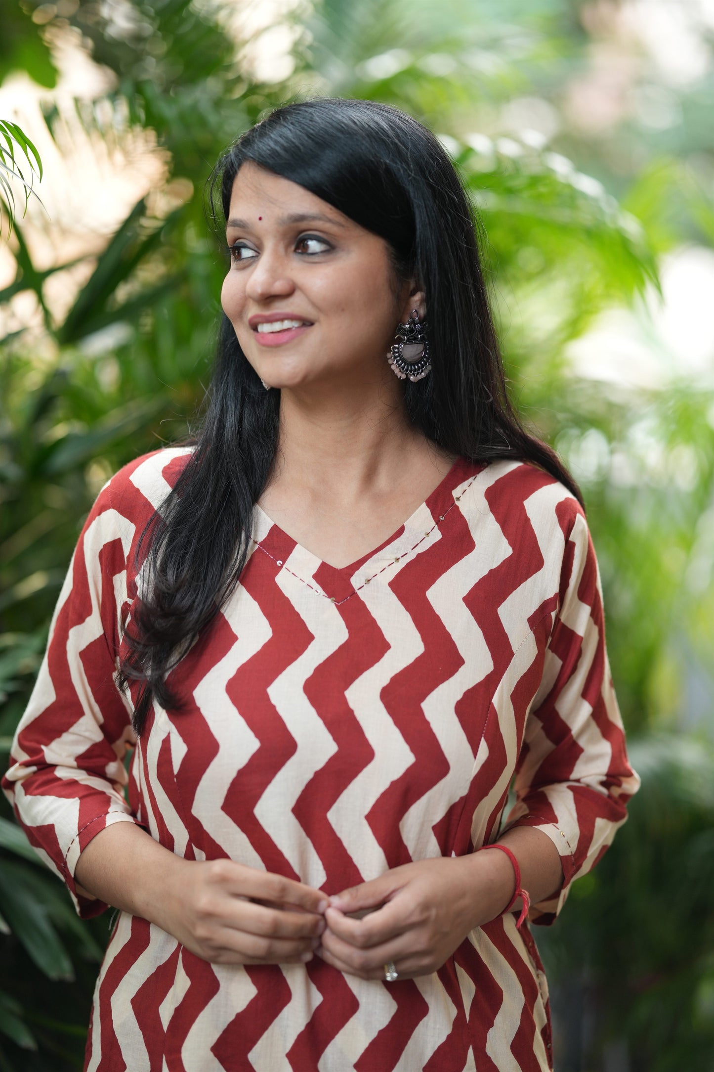 Maroon A-Line Cotton Co-ord Set